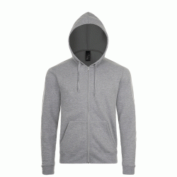 Ζακέτα φούτερ με κουκούλα unisex με fleece εσωτερικά σε γκρι χρώμα νούμερο 3XL