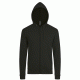 Ζακέτα φούτερ με κουκούλα unisex με fleece εσωτερικά σε μαύρο χρώμα νούμερο XXL
