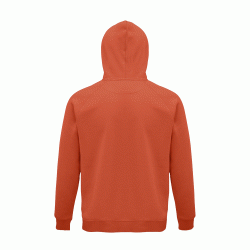 Unisex φούτερ με κουκούλα με μισοφέγγαρο στο εσωτερικό του γιακά σε χρώμα πορτοκαλί νούμερο XXLarge