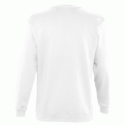 Φούτερ μακρυμάνικη unisex με ελαστικό ριπ στις μανσέτες, στο κολάρο και την μέση σε λευκό χρώμα νούμερο Medium