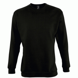 Φούτερ μακρυμάνικη unisex με ενισχυμένο κολάρο σε μαύρο χρώμα νούμερο Large