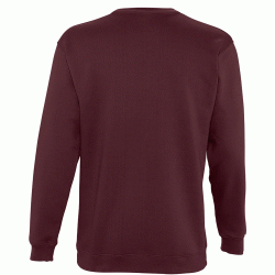 Φούτερ μακρυμάνικη unisex με μανικοκόλληση και ενισχυμένο κολάρο σε μπορντώ χρώμα νούμερο Small