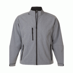 Ανδρικό softshell αδιάβροχο με τσέπη στο στήθος σε γκρι χρώμα νούμερο Large