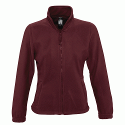 Γυναικεία ζακέτα fleece με 2 τσέπες με φερμουάρ σε χρώμα μπορντώ σε νούμερο Large