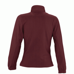 Γυναικεία ζακέτα fleece με 2 τσέπες με φερμουάρ σε χρώμα μπορντώ σε νούμερο Small