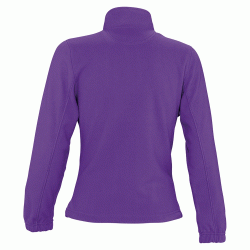 Γυναικεία ζακέτα fleece με 2 τσέπες με φερμουάρ σε χρώμα σκούρο μωβ σε νούμερο XL