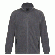 Ανδρική ζακέτα fleece με 2 τσέπες με φερμουάρ σε χρώμα σκούρο γκρι σε νούμερο XL