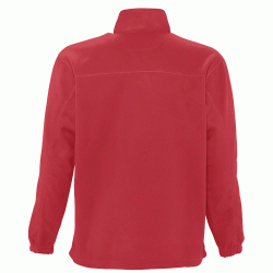 Unisex μπλούζα fleece με ψηλό γιακά με φερμουάρ σε χρώμα κόκκινο νούμερο Small