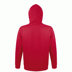 Φούτερ unisex με κουκούλα με κορδόνι στον ίδιο τόνο σε χρώμα κόκκινο νούμερο Small