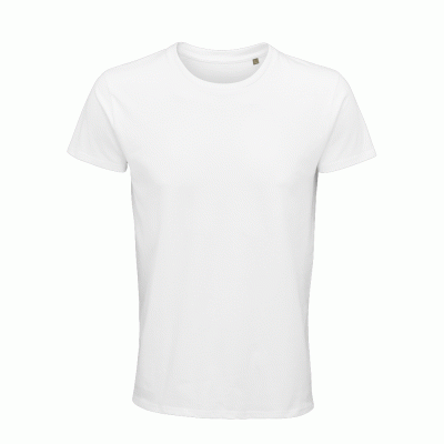 Ανδρικό T-shirt 100% οργανικό βαμβακερό σε στενή γραμμή σε χρώμα λευκό νούμερο Xlarge