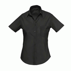 Πουκάμισο κοντομάνικο από ποπλίνα Bristol γυναικείο σε χρώμα μαύρο νούμερο large