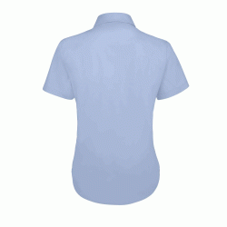 Πουκάμισο κοντομάνικο από ποπλίνα Bristol γυναικείο σε χρώμα γαλάζιο νούμερο XXL