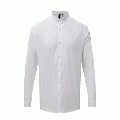 Ανδρικό μακρυμάνικο πουκάμισο με γιακά "μάο" PR258 'GRANDAD' χρώμα λευκό νούμερο large
