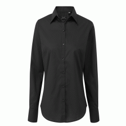 Πουκάμισο κοντομάνικο από ποπλίνα PR200 γυναικείο σε χρώμα μαύρο νούμερο large