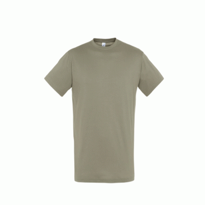 Κοντομάνικο unisex T-shirt Regent σε χρώμα χακί σε νούμερο medium 100% βαμβάκι