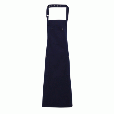Ποδιά ολόσωμη με τσέπες PR132 'CHINO' χρώμα μπλε σκούρο