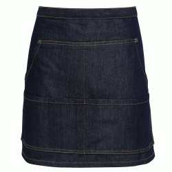 Ποδιά μέσης μεσαίου μήκους σε Denim τζιν χρώμα 