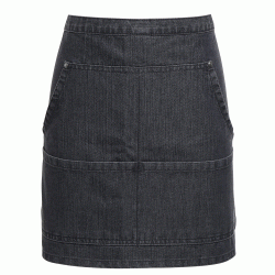 Ποδιά μέσης μεσαίου μήκους σε Denim τζιν χρώμα μαύρο