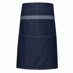 Ποδιά μέσης τζιν δίχρωμη  με επένδυση σε χρωματική αντίθεση και θήκη για στυλό