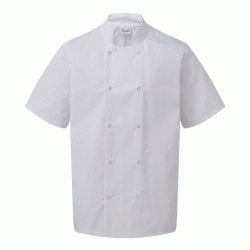 Σακάκι σεφ κοντόμανικο με τρουκς σε χρώμα λευκό νούμερο large