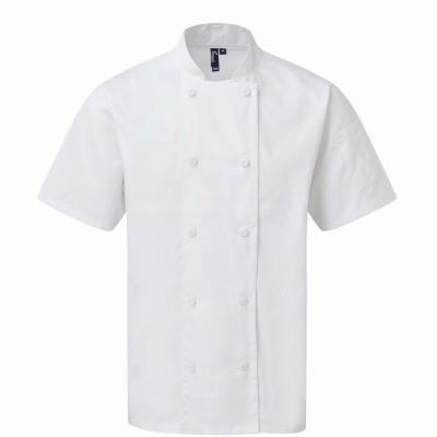 Σακάκι σεφ κοντομάνικο διαπνέον Coolchecker σε χρώμα λευκό νούμερο medium