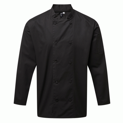 Σακάκι σεφ μακρυμάνικο διαπνέον Coolchecker σε χρώμα μαύρο νούμερο medium