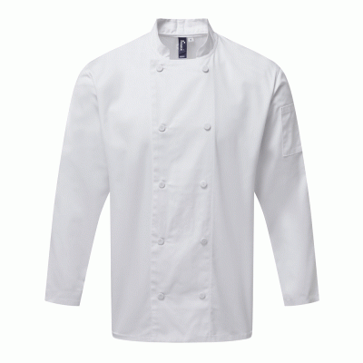 Σακάκι σεφ μακρυμάνικο διαπνέον Coolchecker σε χρώμα λευκό νούμερο medium