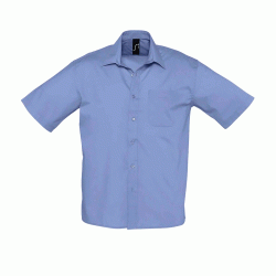 Πουκάμισο κοντομάνικο από ποπλίνα Bristol ανδρικό σε χρώμα γαλάζιο νούμερο 3XL