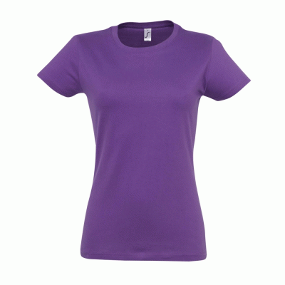 Κοντομάνικο T-shirt Imperial γυναικείο σε χρώμα ανοιχτό μωβ νούμερο large 100% βαμβακερό
