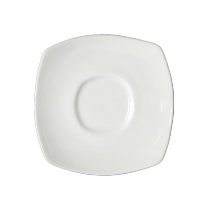 Πιατάκι κούπας από πορσελάνη σε λευκό χρώμα 13x13-Φ14cm σειρά Q4 της LUKANDA