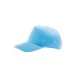 Πεντάφυλλο καπέλο με κυρτό γείσο 4 ραφές σταθερό μέτωπο και ρυθμιζόμενο κλείσιμο με αυτοκόλλητο σε γαλάζιο χρώμα One Size