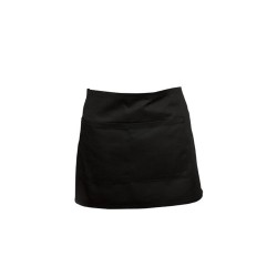 Ποδιά σερβιτόρου σε μαύρο χρώμα και τσέπη μπροστά με χώρισμα στη μέση