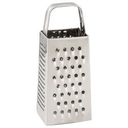 Τρίφτης ανοξείδωτος κλασικός οικιακός με 4 διαφορετικές πλευρές κοπής AISI 430 152gr 8,5x7x21cm ελληνικής κατασκευής METANO