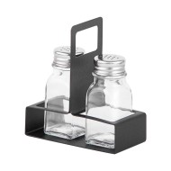 Αλατοπίπερο No2 μαύρο χρώμα σε γραμμικό σχέδιο με δύο γυάλινα φιαλίδια ανοξείδωτο 18/10 METANO Αλατοπίπερο No2 μαύρο χρώμα σε γραμμικό σχέδιο με δύο γυάλινα φιαλίδια ανοξείδωτο 18/10 METANO