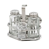 Σετ αλατοπίπερο INOX No4 σε κλασσική γραμμή με τρία δοχεία και θήκη χαρτοπετσέτας ανοξείδωτο 18/0 Σετ αλατοπίπερο INOX No4 σε κλασσική γραμμή με τρία δοχεία και θήκη χαρτοπετσέτας ανοξείδωτο 18/0