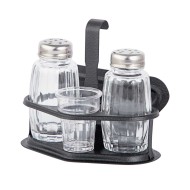 Σετ αλατοπίπερο μαύρο No4 σε κλασσική γραμμή με τρία δοχεία και θήκη χαρτοπετσέτας ανοξείδωτο 18/0 Σετ αλατοπίπερο μαύρο No4 σε κλασσική γραμμή με τρία δοχεία και θήκη χαρτοπετσέτας ανοξείδωτο 18/0