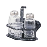 Σετ αλατοπίπερο σφυρήλατο ασημί No4 σε κλασσική γραμμή με τρία δοχεία και θήκη χαρτοπετσέτας ανοξείδωτο 18/0