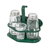 Σετ αλατοπίπερο χρώμα κυπαρισσί No4 σε κλασσική γραμμή με τρία δοχεία και θήκη χαρτοπετσέτας ανοξείδωτο 18/0 Σετ αλατοπίπερο χρώμα κυπαρισσί No4 σε κλασσική γραμμή με τρία δοχεία και θήκη χαρτοπετσέτας ανοξείδωτο 18/0