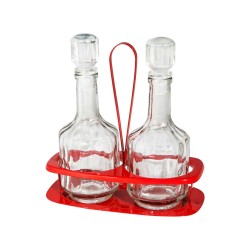 Σετ σερβιρίσματος λαδόξυδου κόκκινο με ανοξείδωτη βάση 18/0 και χειρολαβή μεταφοράς Νο2 METANO