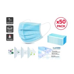 Μάσκα προστασίας προσώπου μίας χρήσης τύπου Ι με μεταλλικό έλασμα στην μύτη και πιστοποίηση CE