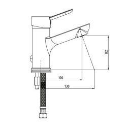 Επικαθήμενη μπαταρία νιπτήρος IRIS σε κλασσική οβάλ γραμμή από επιχρωμιωμένο ορείχαλκο MLB130 GPD