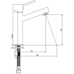 Μπαταρία νιπτήρος Tulio σε μοντέρνα τετραγωνισμένη γραμμή MLB135 GPD