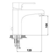 Μπαταρία νιπτήρος ATROS με μηχανισμό κεραμικού δίσκου σε χρωμέ φινίρισμα MLB65 GPD