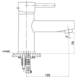 Μπαταρία νιπτήρος Espina με στρόγγυλη κομψή βάση κατάλληλη για τοποθέτηση πάνω στον νιπτήρα MLB70 GPD