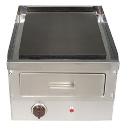 Επαγγελματική επιφάνεια ψησίματος/πλατό 400V με λείες πλάκες και συρτάρι θερμοθάλαμο 3200W M&M PROFESSIONAL