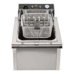 Ανοξείδωτη επαγγελματική φριτέζα ελληνικής κατασκευής 6000W 12Lt με αποσπώμενο κάδο και θερμικό ασφαλείας M&M PROFESSIONAL