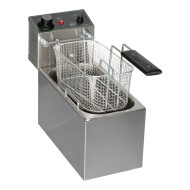 Ανοξείδωτη μονή επαγγελματική φριτέζα 4Lt ελληνικής κατασκευής 2500W με αποσπώμενο κάδο και θερμικό ασφαλείας M&M PROFESSIONAL