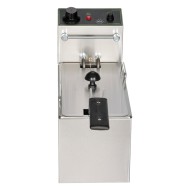 Ανοξείδωτη μονή επαγγελματική φριτέζα 4Lt ελληνικής κατασκευής 2500W με αποσπώμενο κάδο και θερμικό ασφαλείας M&M PROFESSIONAL