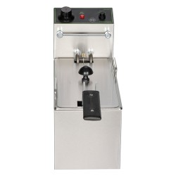 Ανοξείδωτη μονή επαγγελματική φριτέζα 4Lt ελληνικής κατασκευής 2500W με αποσπώμενο κάδο και θερμικό ασφαλείας M&M PROFESSIONAL