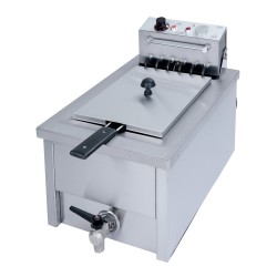 Μονή επαγγελματική φριτέζα ανοξείδωτη με αποσπώμενο κάδο και βρύση εξαγωγής λαδιού 10Lt ελληνικής κατασκευής 5100W M&M PROFESSIONAL